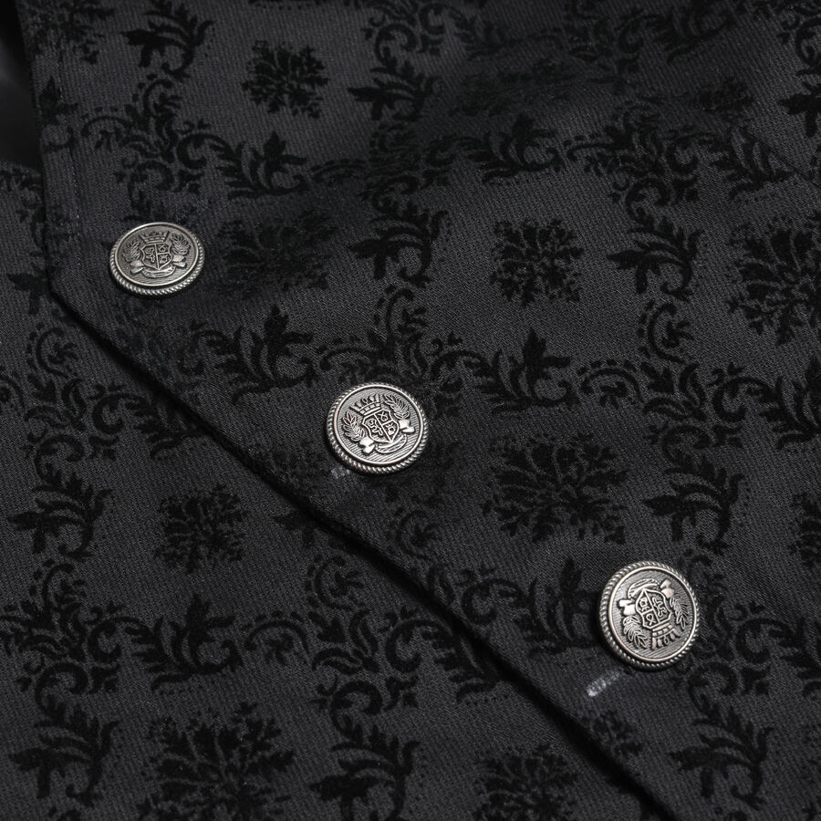 photo n&deg;6 : Gilet gothique en tissu coton floqu&eacute; fleurs velours