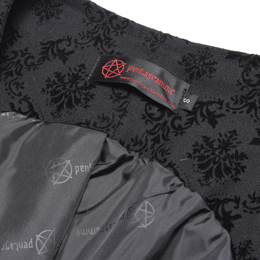 photo n&deg;8 : Gilet gothique en tissu coton floqu&eacute; fleurs velours