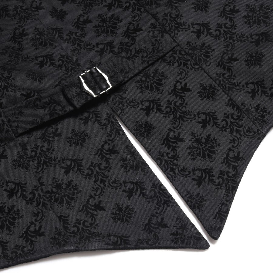 photo n&deg;9 : Gilet gothique en tissu coton floqu&eacute; fleurs velours