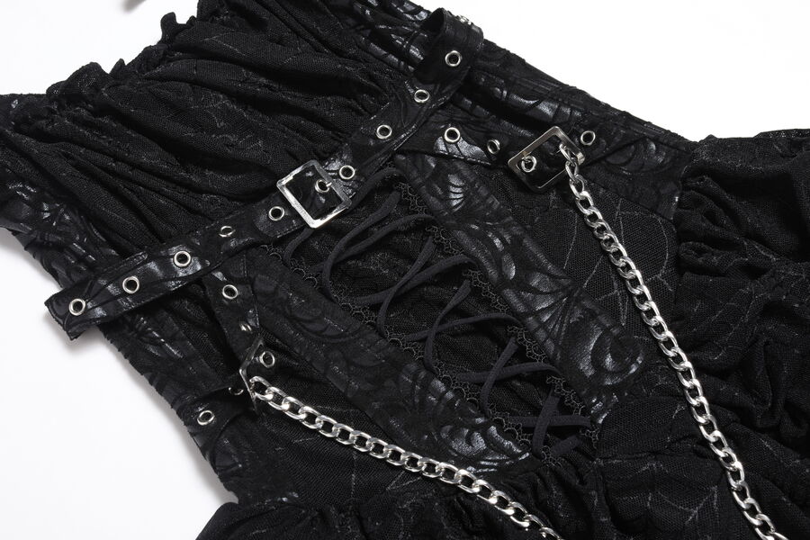 photo n°12 : Robe gothique avec chaînes et motif toile d'araignée