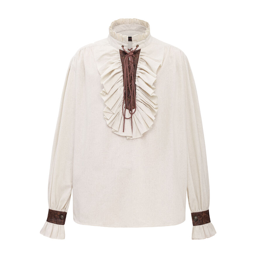 Chemise médiévale homme avec laçage et empiècements simili cuir