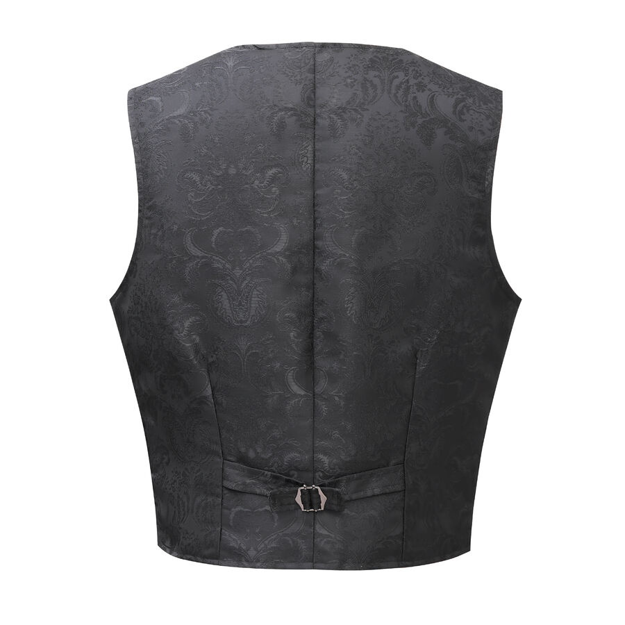 photo n&deg;2 : Gilet victorien steampunk homme - brocart noir &agrave; boutons d&eacute;coratifs