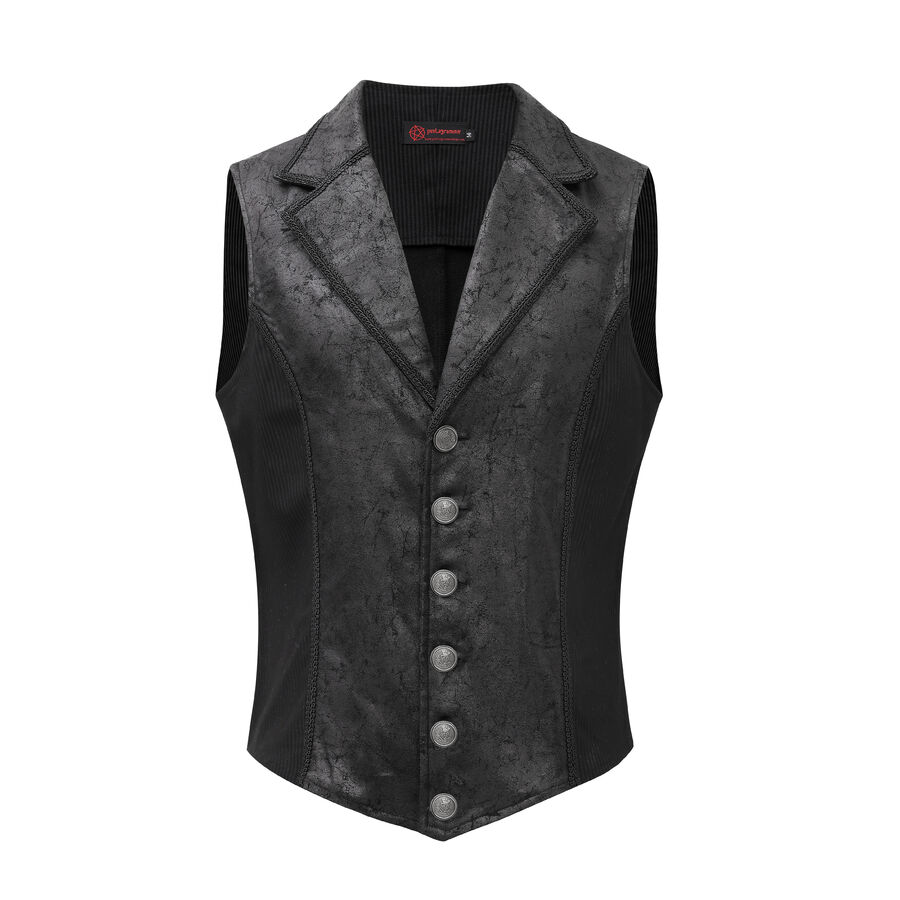Gilet steampunk homme - simili cuir vieilli & panneaux rayés