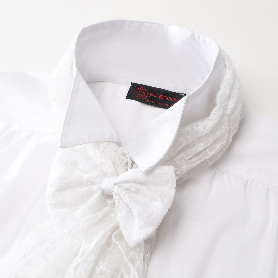 photo n&deg;3 : Chemise victorienne homme avec jabot dentelle et noeud amovible