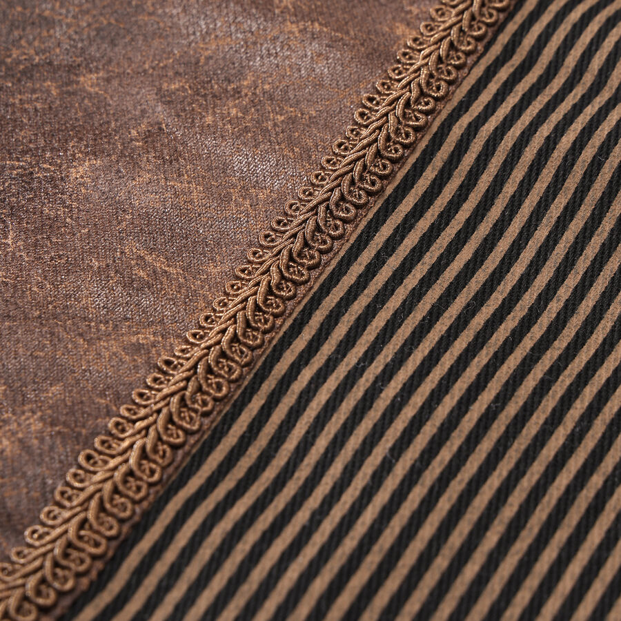 photo n&deg;6 : Gilet steampunk victorien homme - simili cuir vieilli et tissu ray&eacute; marron