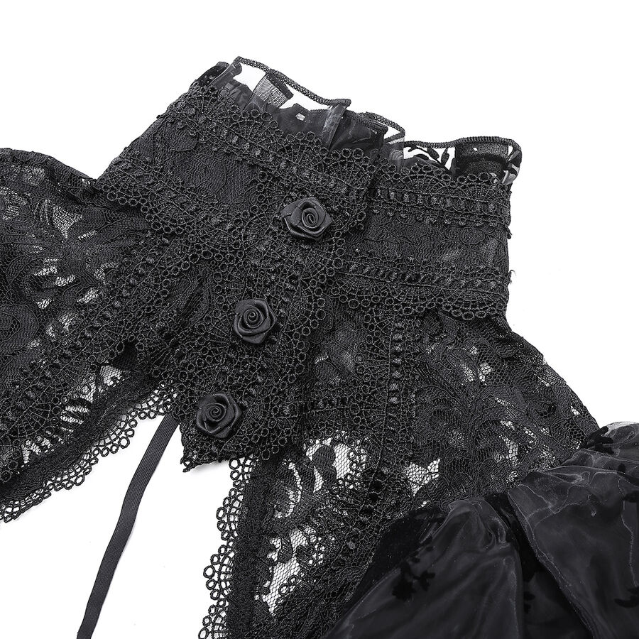 photo n&deg;6 : Bol&eacute;ro gothique noir en dentelle et velours &agrave; volants