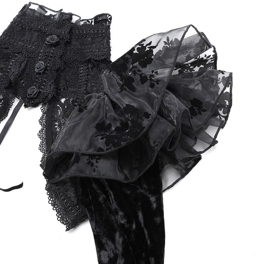photo n&deg;9 : Bol&eacute;ro gothique noir en dentelle et velours &agrave; volants