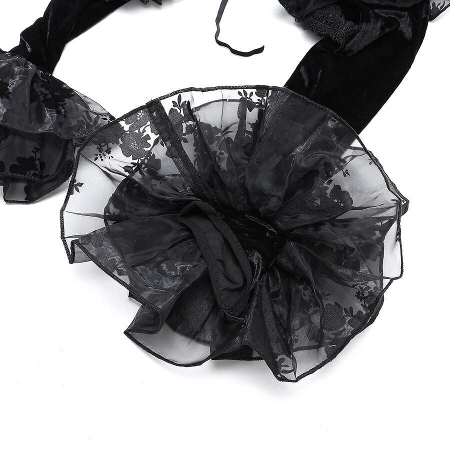 photo n&deg;8 : Bol&eacute;ro gothique noir en dentelle et velours &agrave; volants