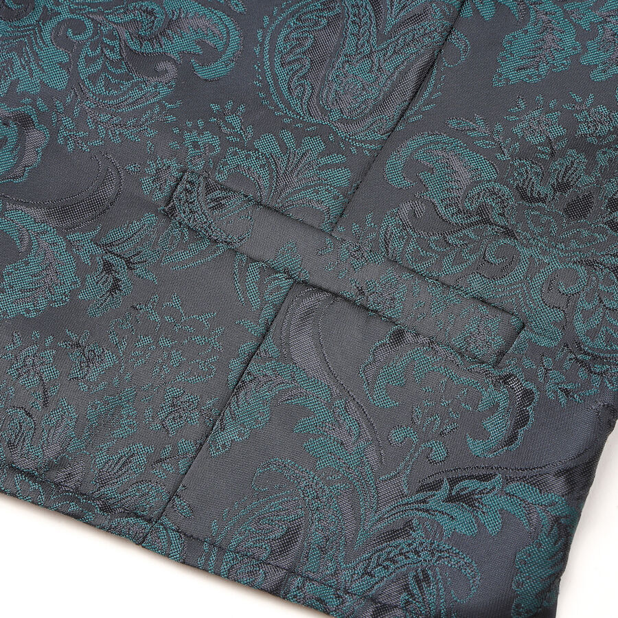 photo n&deg;6 : Gilet victorien steampunk homme - brocart vert &agrave; boutons d&eacute;coratifs