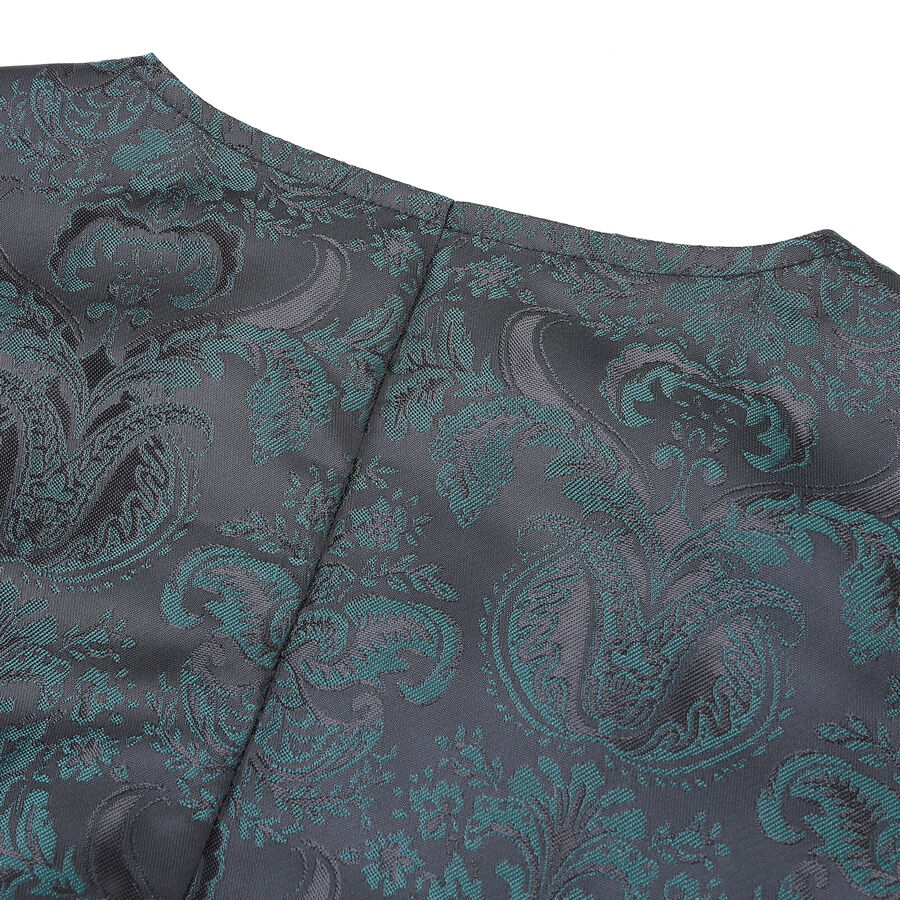 photo n&deg;7 : Gilet victorien steampunk homme - brocart vert &agrave; boutons d&eacute;coratifs