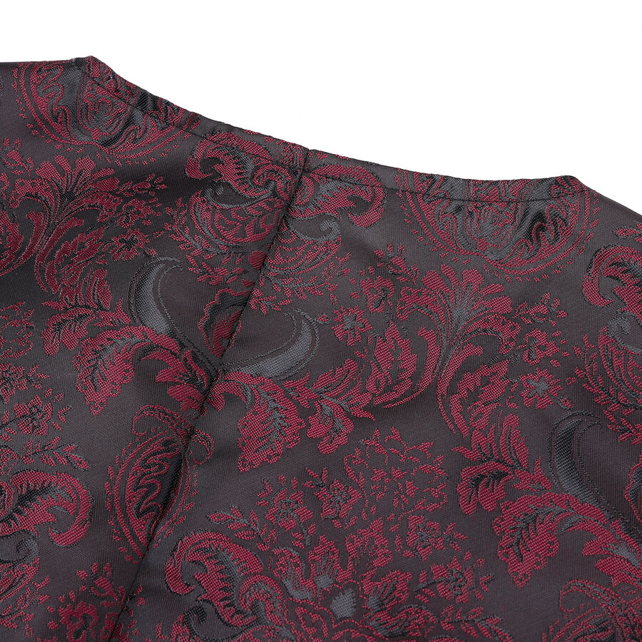 photo n&deg;7 : Gilet victorien steampunk homme - brocart bordeaux/noir &agrave; boutons d&eacute;coratifs