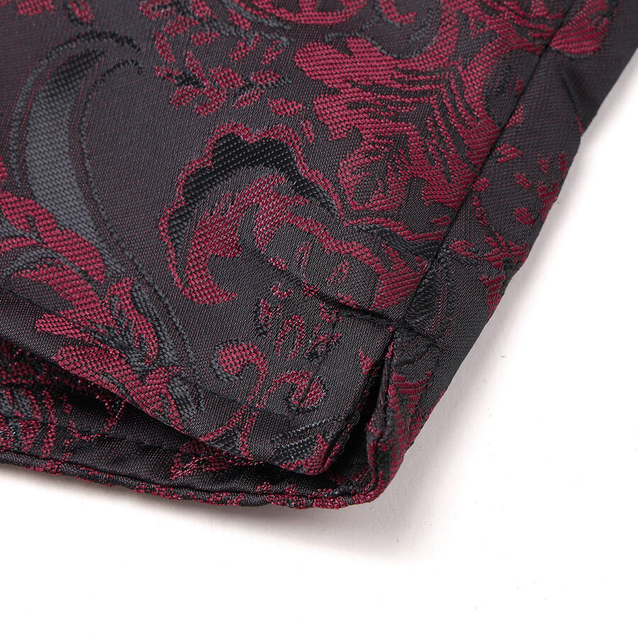 photo n&deg;9 : Gilet victorien steampunk homme - brocart bordeaux/noir &agrave; boutons d&eacute;coratifs