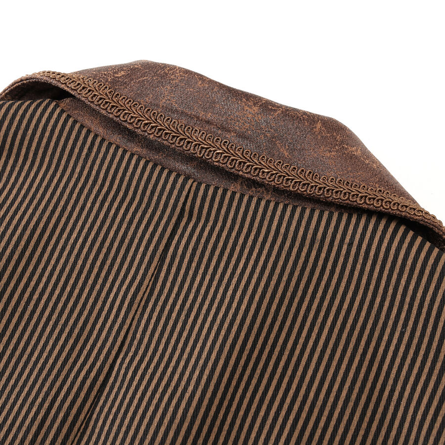 photo n°7 : Gilet steampunk homme - simili cuir vieilli & panneaux rayés