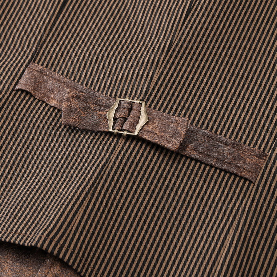 photo n°8 : Gilet steampunk homme - simili cuir vieilli & panneaux rayés