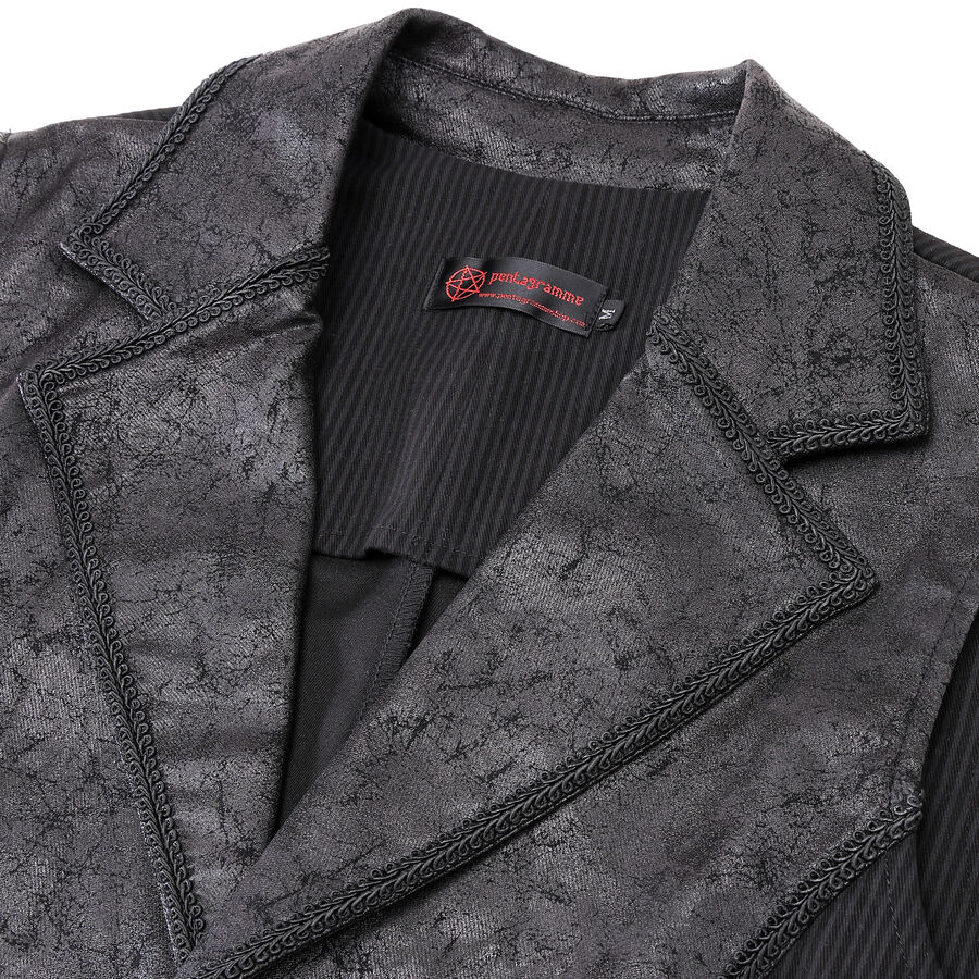 photo n°3 : Gilet steampunk homme - simili cuir vieilli & panneaux rayés