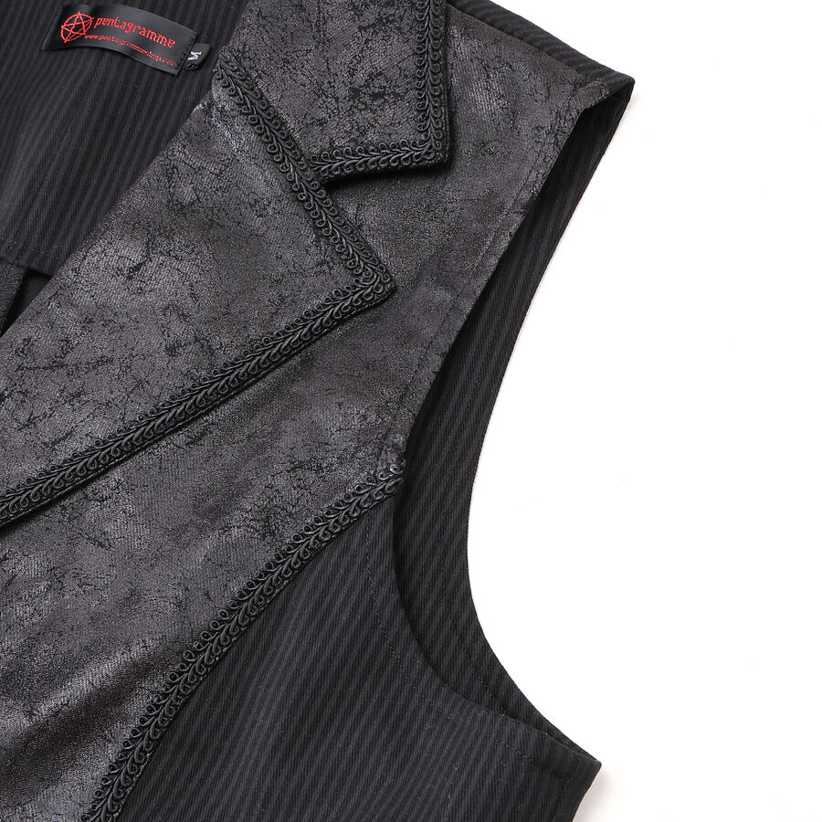 photo n°4 : Gilet steampunk homme - simili cuir vieilli & panneaux rayés