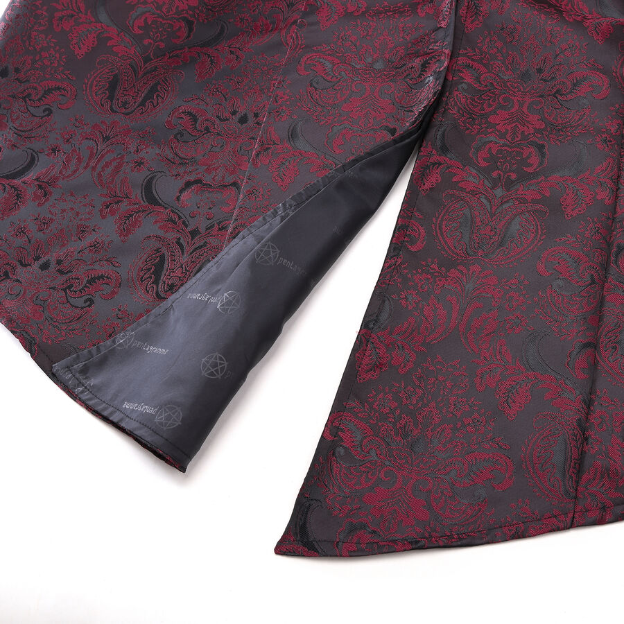 photo n°9 : Veste queue-de-pie gothique homme en brocart bordeaux à double boutonnage
