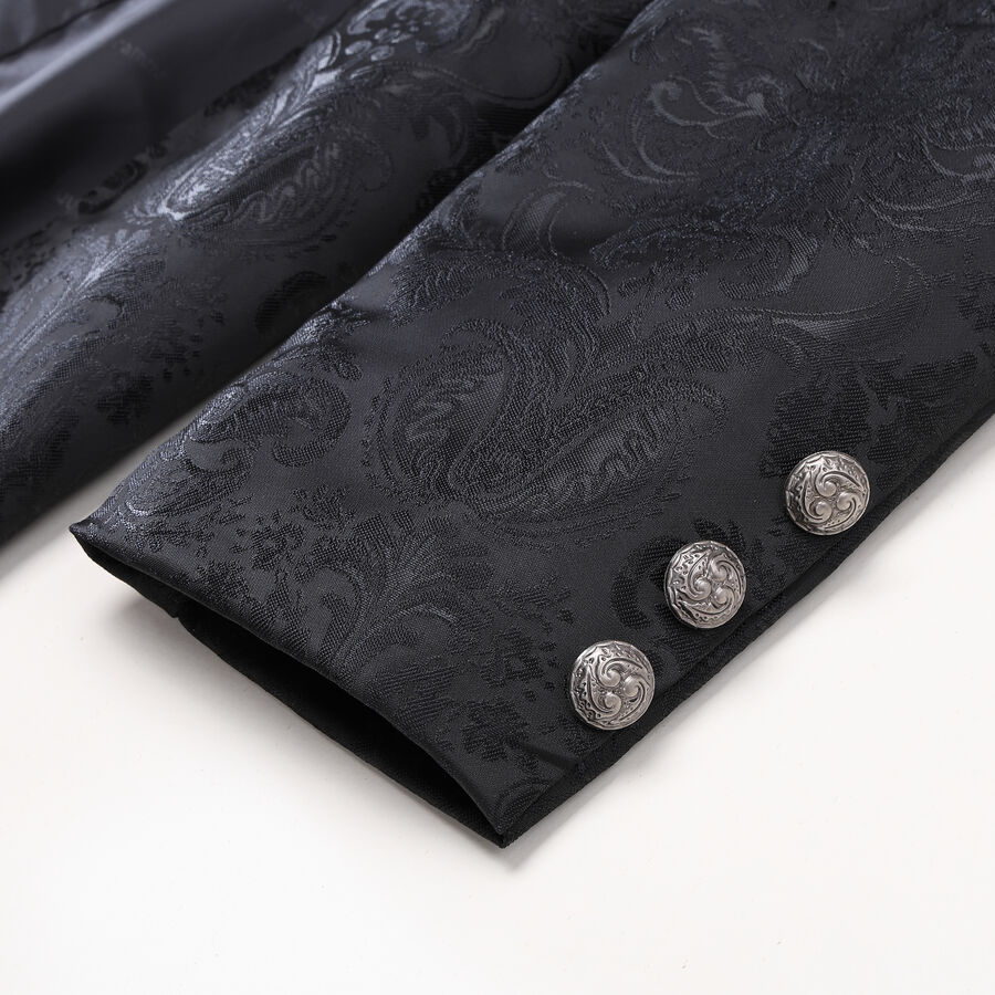 photo n&deg;6 : Veste queue-de-pie gothique homme en brocart noir &agrave; double boutonnage