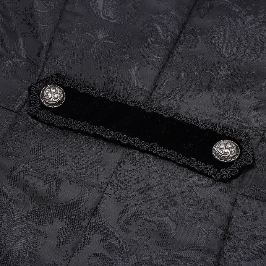 photo n&deg;7 : Veste queue-de-pie gothique homme en brocart noir &agrave; double boutonnage