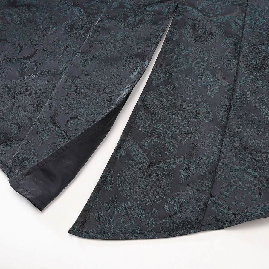 photo n&deg;9 : Veste queue-de-pie gothique homme en brocart vert &agrave; double boutonnage