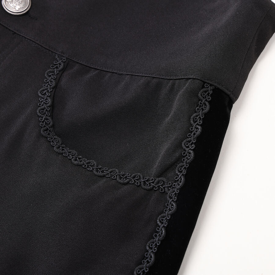 photo n&deg;9 : Pantalon coton noir steampunk taille haute &agrave; boutons Argent&eacute;s