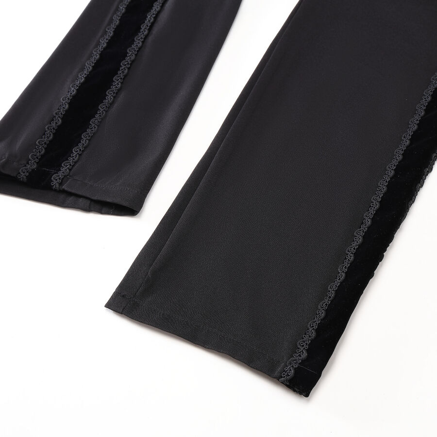 photo n&deg;11 : Pantalon coton noir steampunk taille haute &agrave; boutons Argent&eacute;s