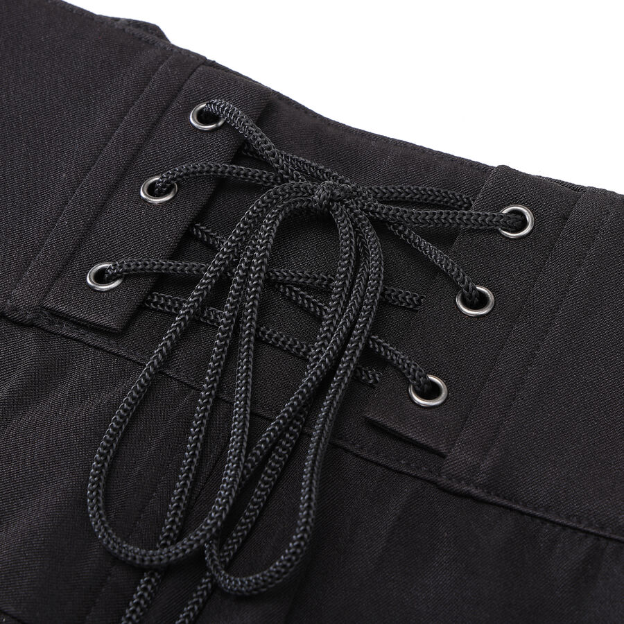 photo n&deg;13 : Pantalon coton noir steampunk taille haute &agrave; boutons Argent&eacute;s