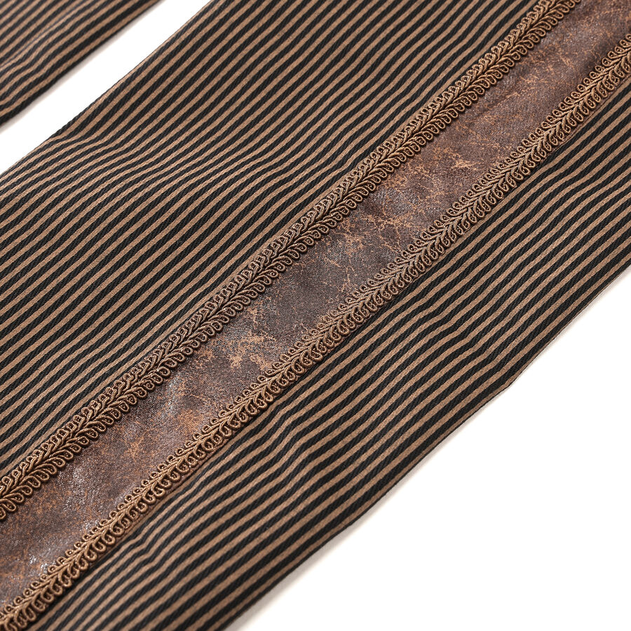 photo n&deg;6 : Pantalon ray&eacute; steampunk taille haute &agrave; boutons bronze