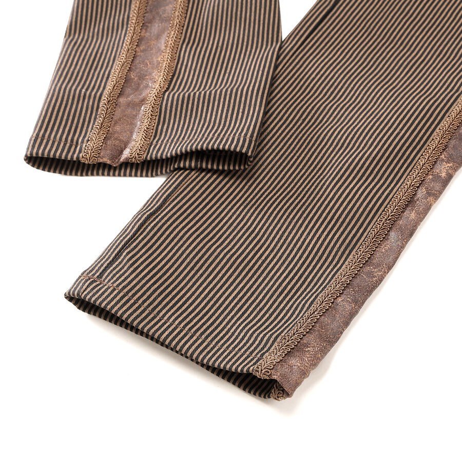 photo n&deg;7 : Pantalon ray&eacute; steampunk taille haute &agrave; boutons bronze