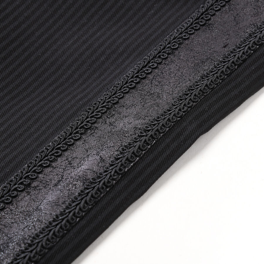 photo n&deg;5 : Pantalon ray&eacute; noir steampunk taille haute &agrave; boutons argent vieilli