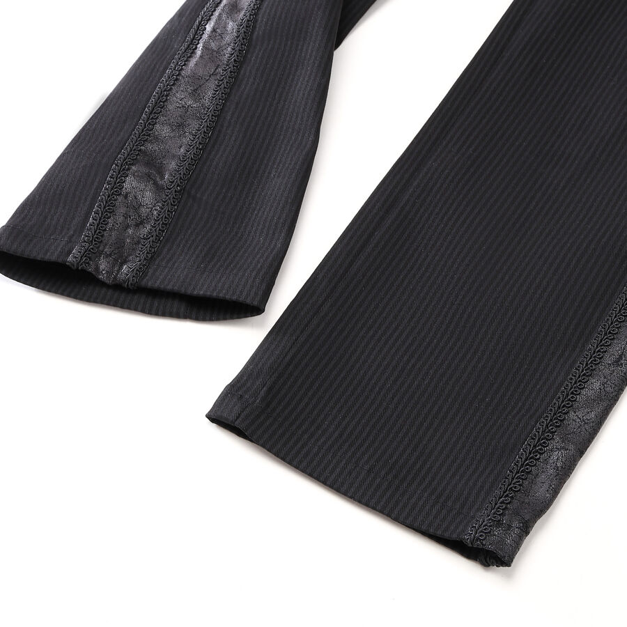 photo n&deg;7 : Pantalon ray&eacute; noir steampunk taille haute &agrave; boutons argent vieilli