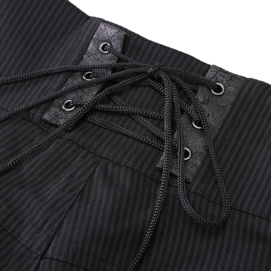 photo n&deg;8 : Pantalon ray&eacute; noir steampunk taille haute &agrave; boutons argent vieilli