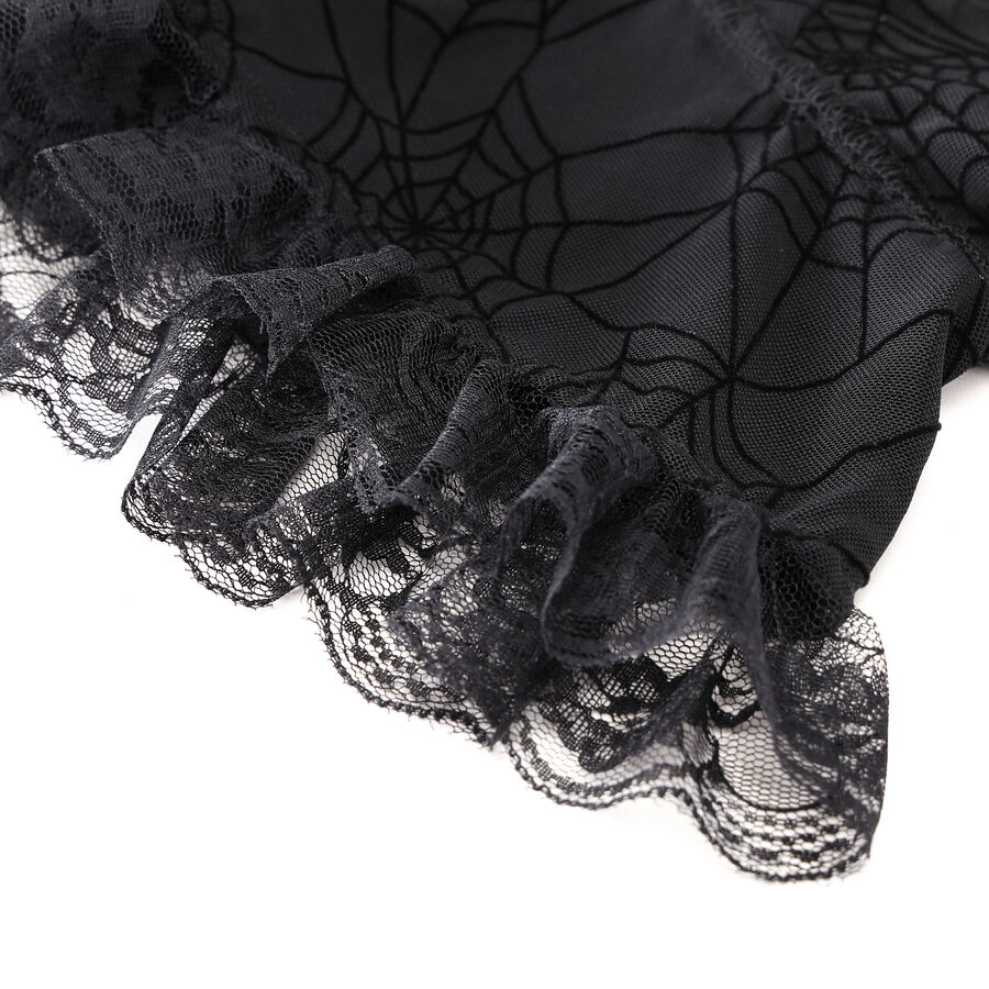 photo n&deg;7 : Bol&eacute;ro gothique en dentelle noire avec manches &eacute;vas&eacute;es motif toile d'araign&eacute;e