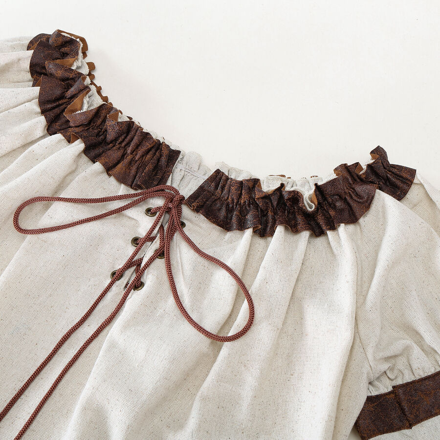 photo n&deg;3 : Blouse steampunk femme &eacute;paules d&eacute;nud&eacute;es avec volants et la&ccedil;age
