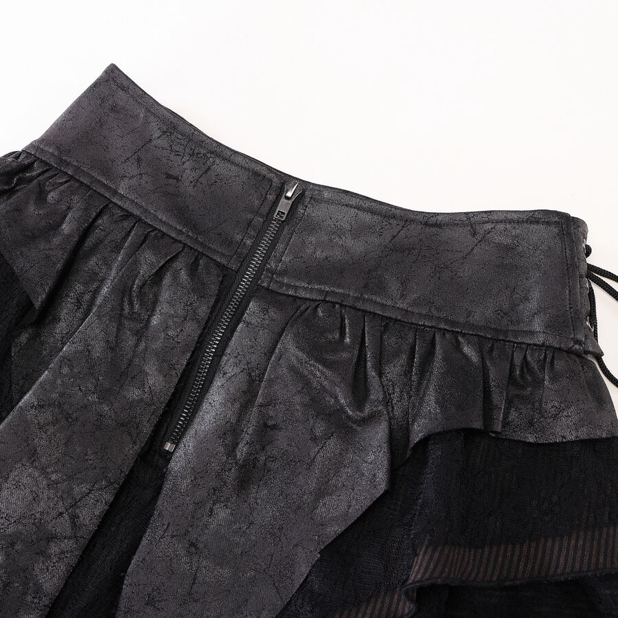 photo n&deg;13 : Jupe steampunk gothique &agrave; volants superpos&eacute;s et ceinture effet cuir