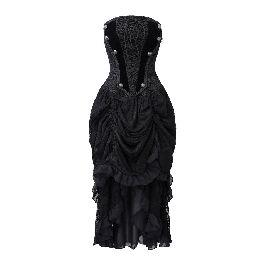 Robe corset gothique victorienne noire