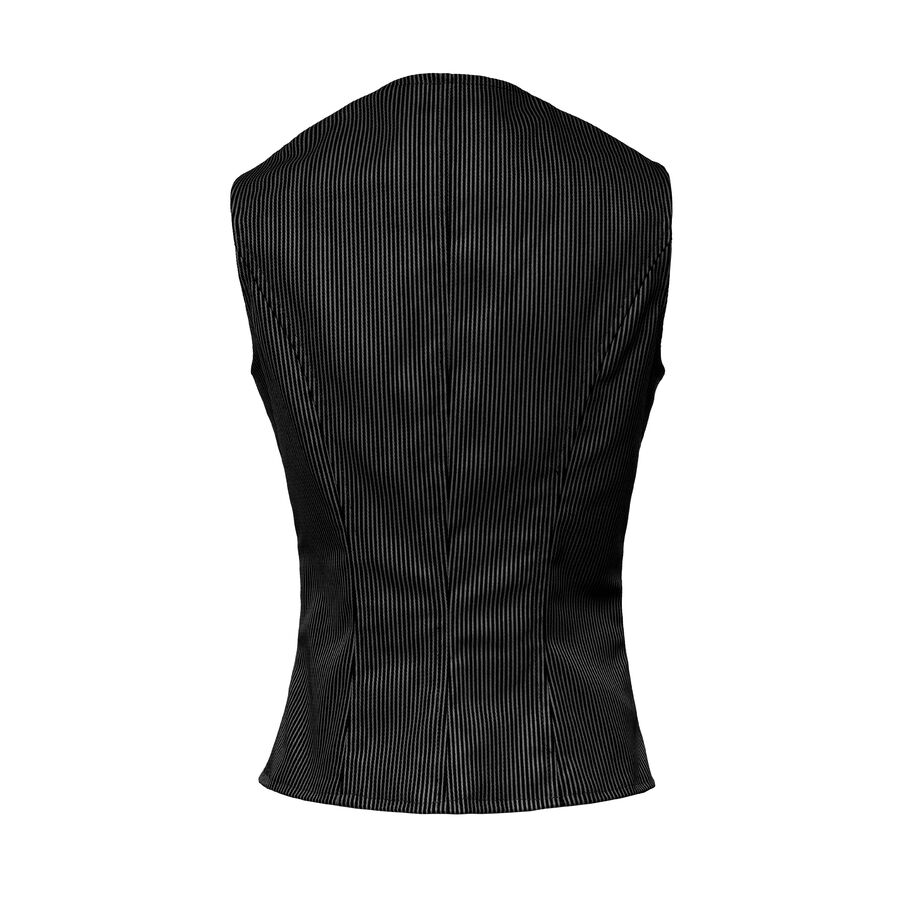photo n°7 : Gilet Femme Steampunk Rayures Coton et Faux Cuir Vintage