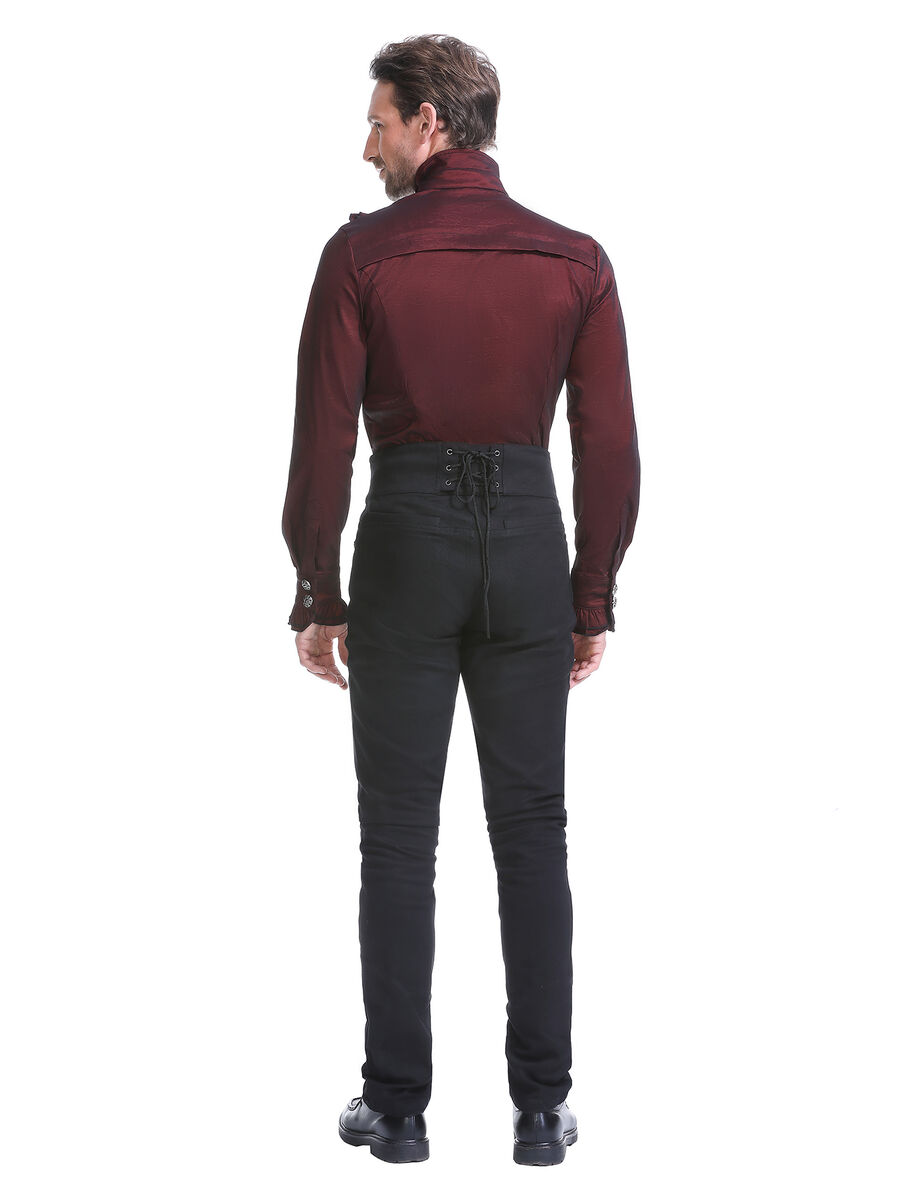 photo n&deg;9 : Chemise homme victorienne &agrave; jabot et lavalli&egrave;re amovible - C010046