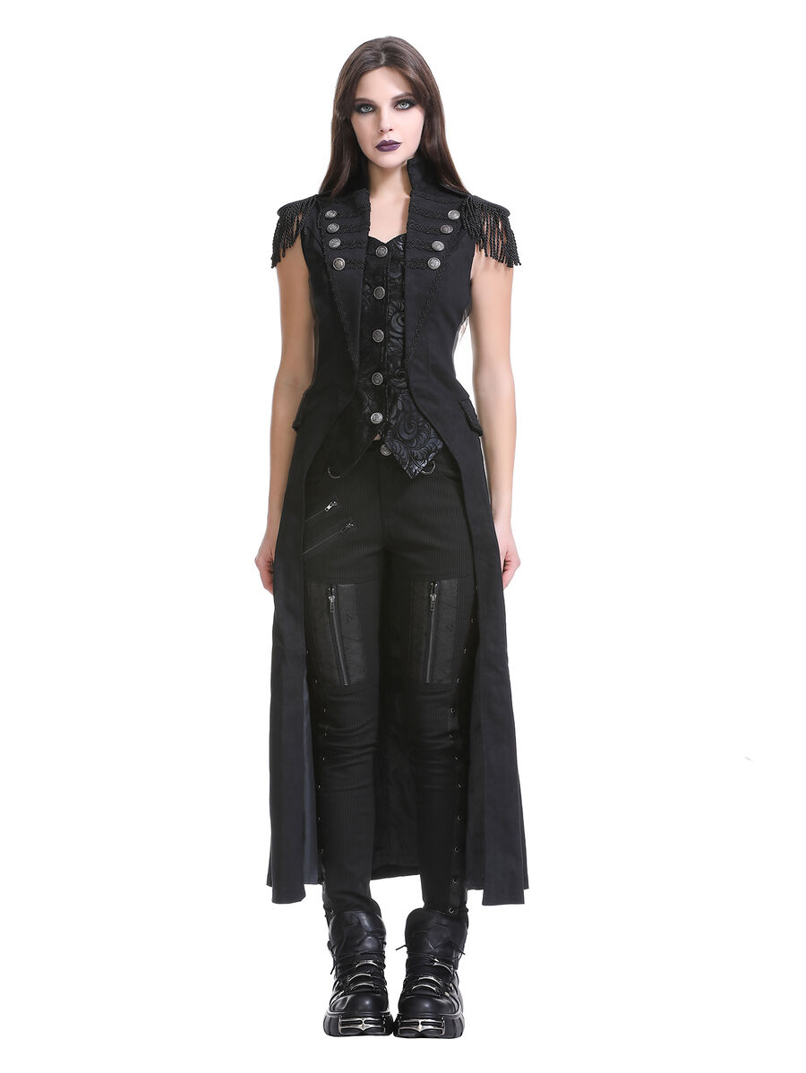 Gilet femme gothique Steam punk &agrave; taille cintr&eacute;