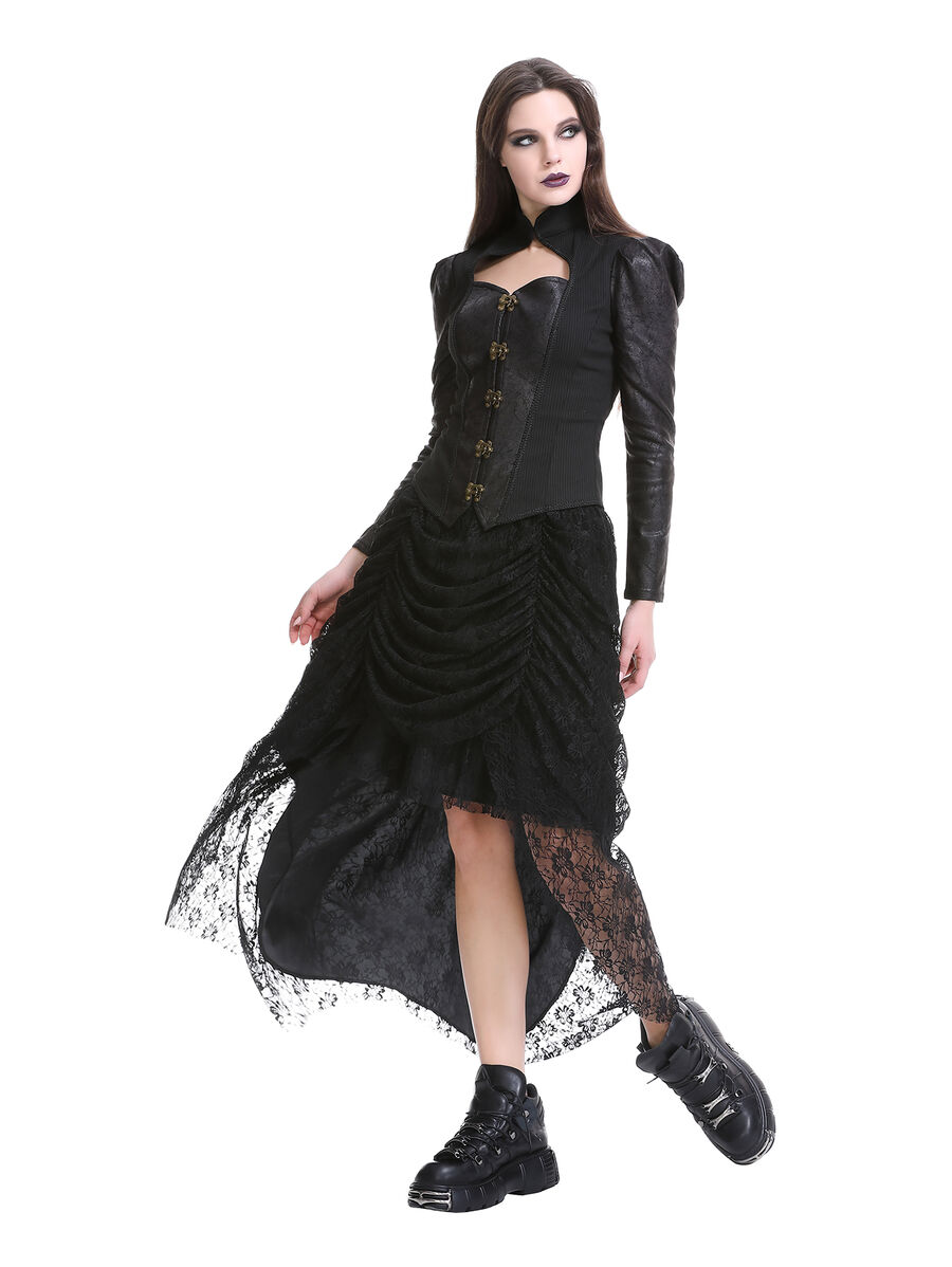 photo n&deg;4 : Jupe gothique victorienne en dentelle asym&eacute;trique