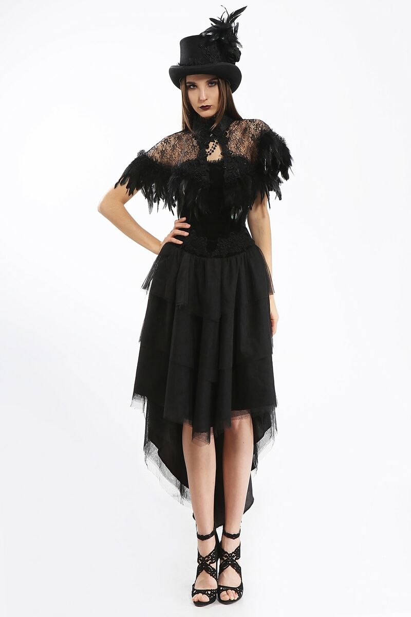 Cape dentelle/plumes