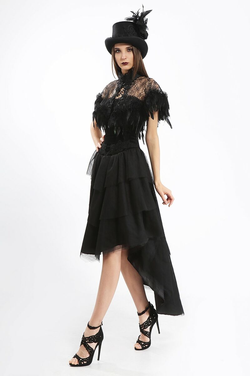 photo n&deg;2 : Cape dentelle/plumes