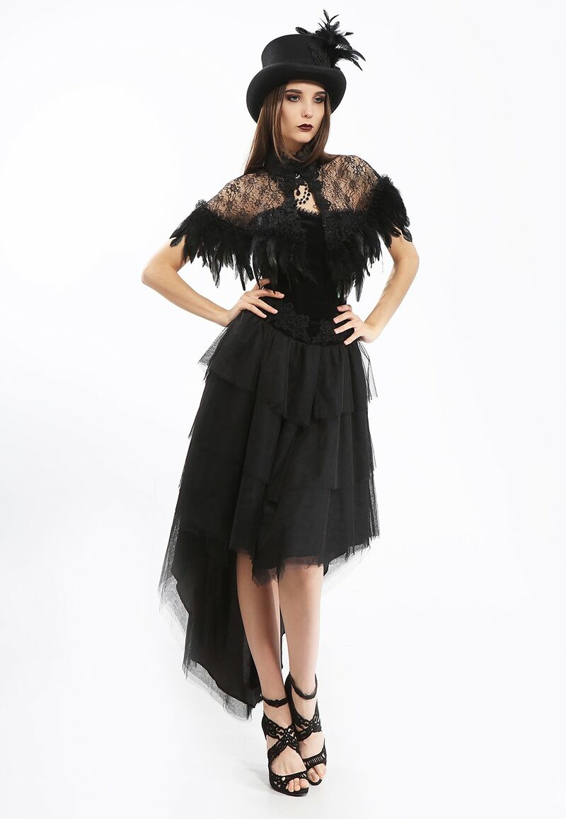 photo n&deg;3 : Cape dentelle/plumes