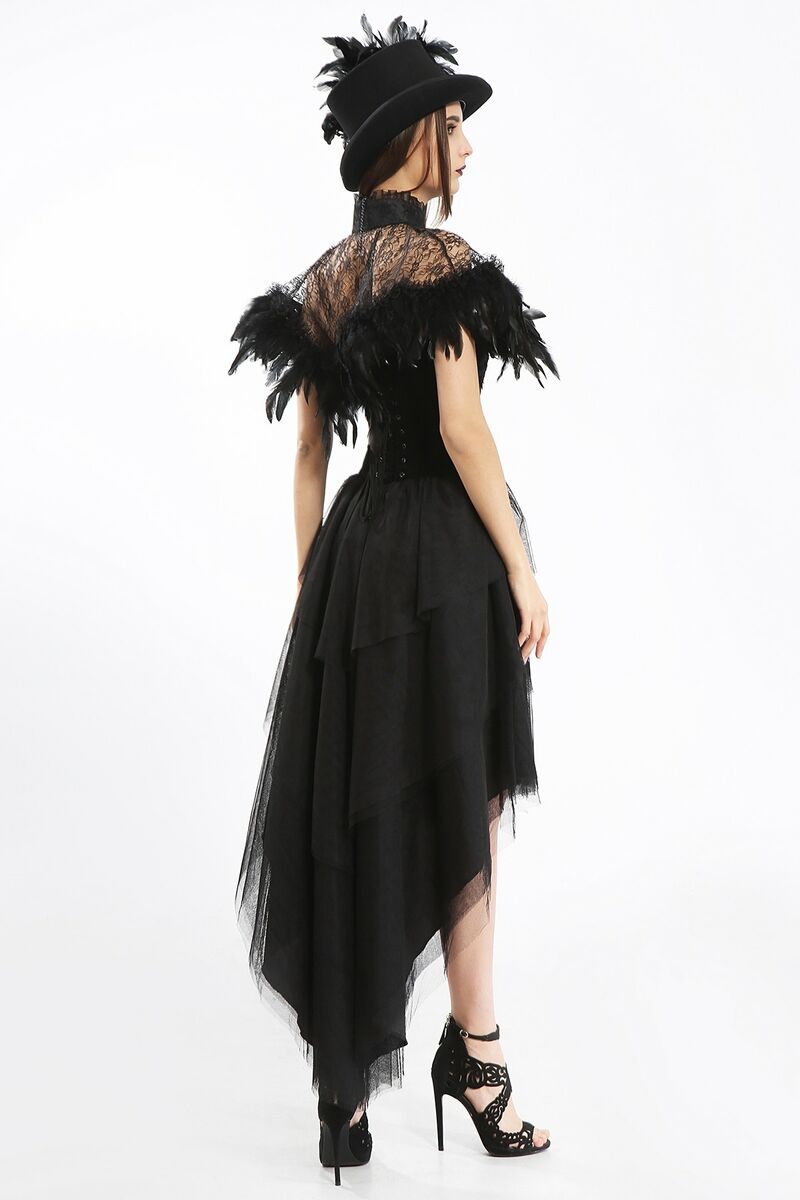 photo n&deg;5 : Cape dentelle/plumes