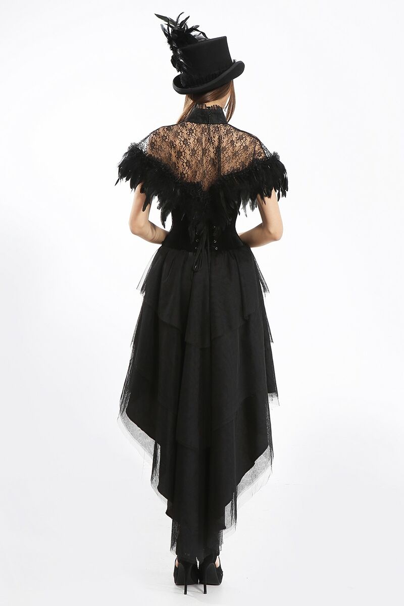 photo n&deg;6 : Cape dentelle/plumes