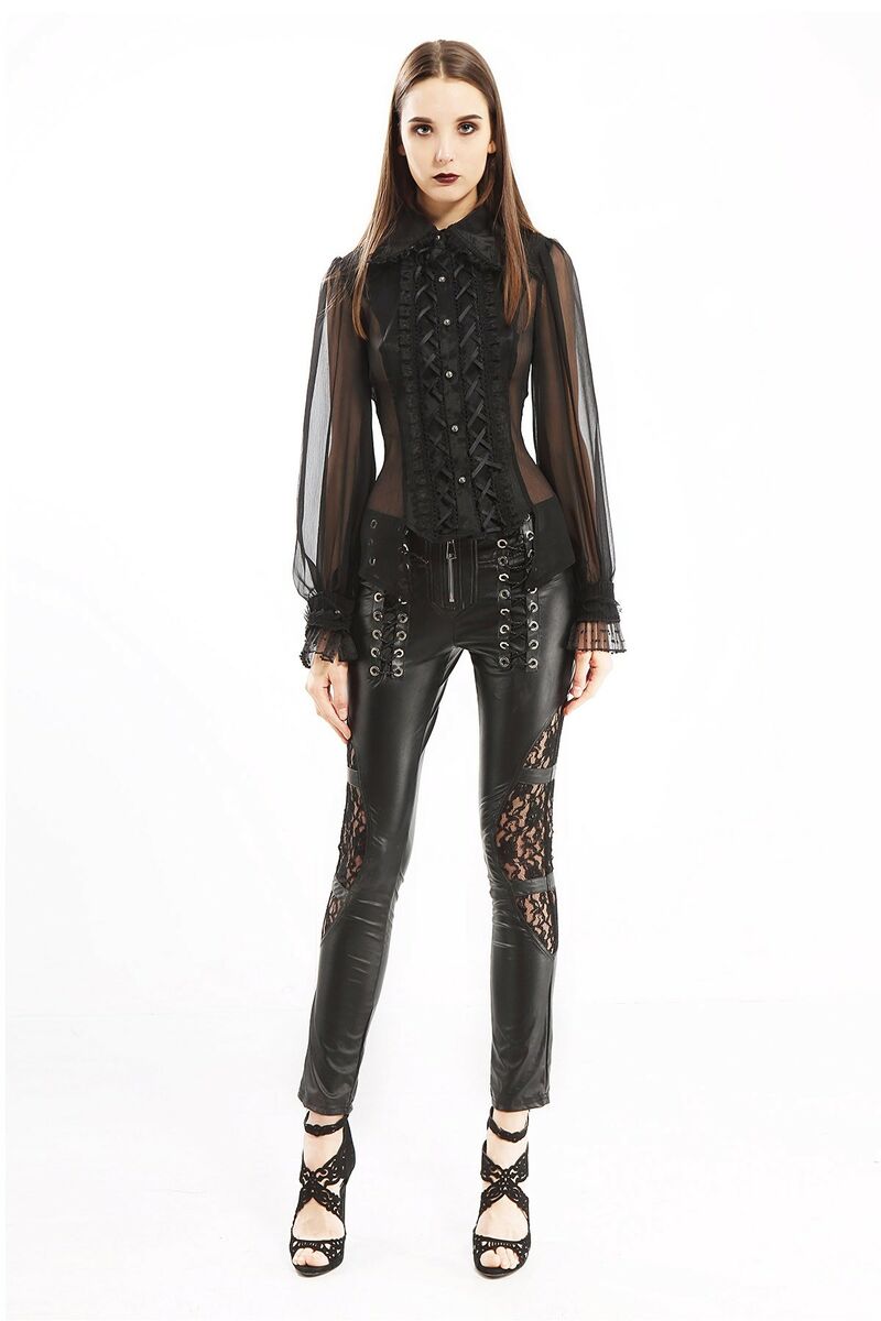 photo n&deg;2 : Chemise Victorienne, la&ccedil;age, transparente pour femme