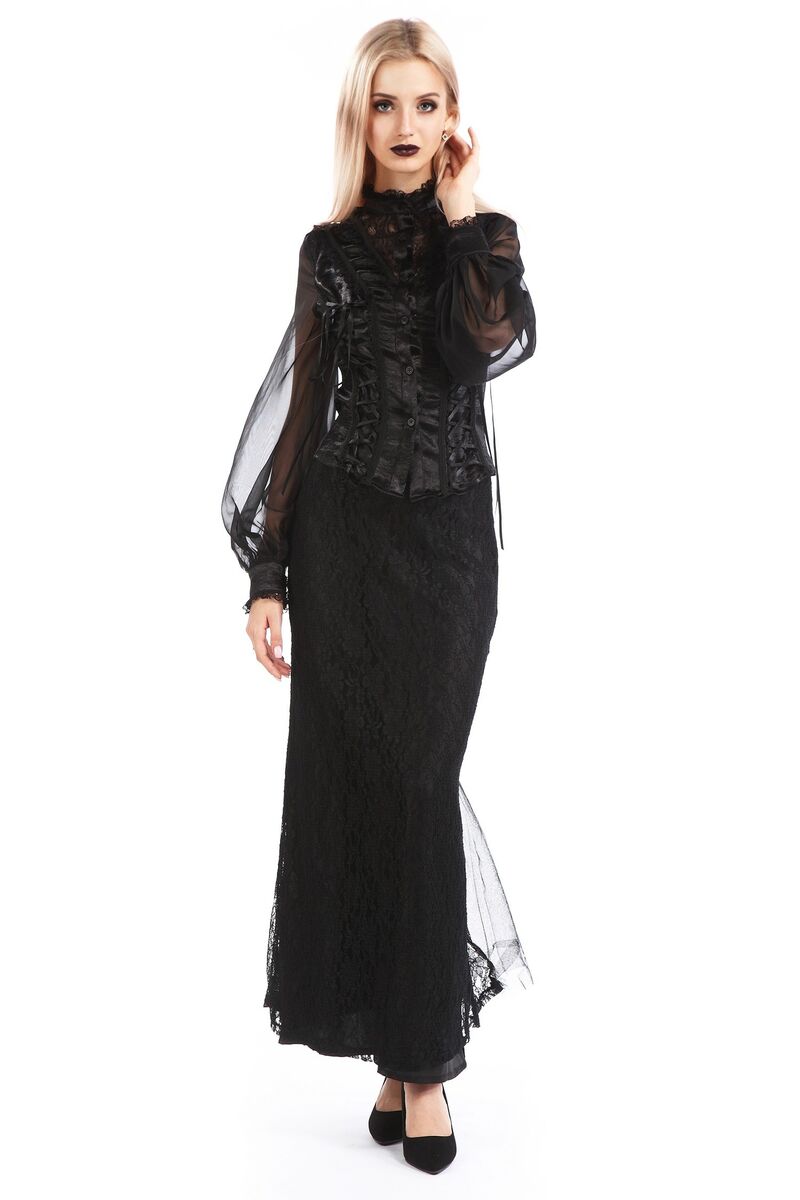 photo n&deg;2 : Chemisier noir victorien &eacute;vas&eacute;