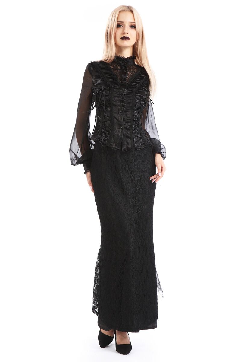 photo n&deg;3 : Chemisier noir victorien &eacute;vas&eacute;