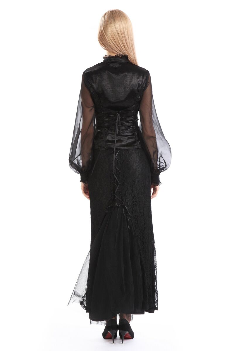 photo n&deg;4 : Chemisier noir victorien &eacute;vas&eacute;