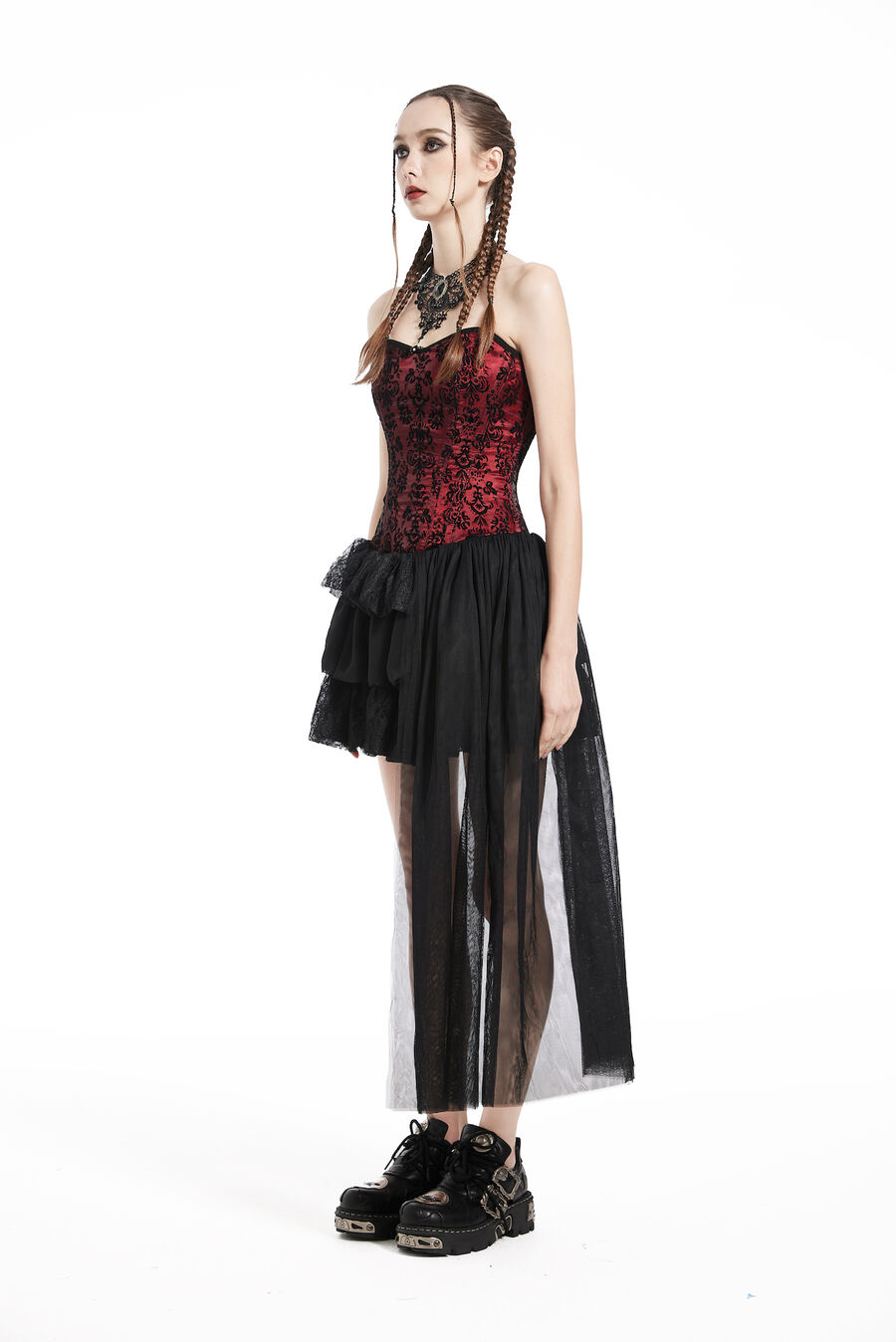 photo n&deg;3 : Robe bustier gothique asym&eacute;trique